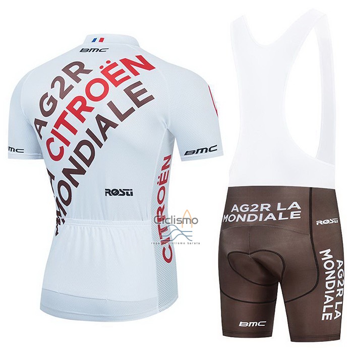Ag2r Citroen Team Ropa Ciclismo Culotte Corto 2021 Mangas Cortas Brown AMarillo
